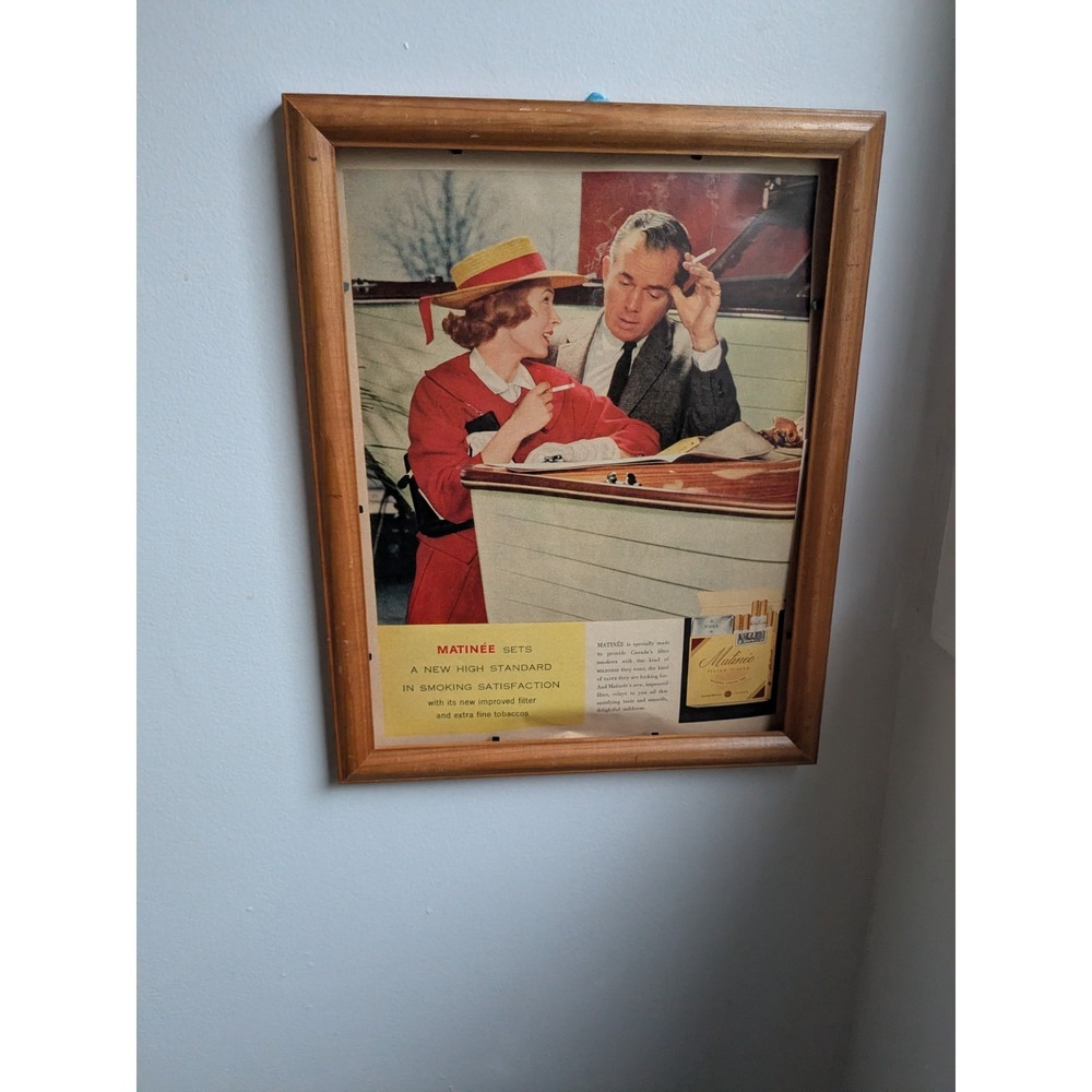 Vintage Matinee Cigarettes Canadian Tobacco Advertising Print Original Paper Ad